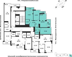 3-к квартира, вторичка, 111м2, 9/9 этаж
