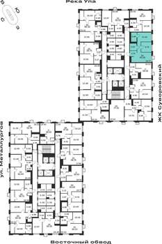 2-к квартира, строящийся дом, 55м2, 6/25 этаж