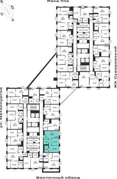 2-к квартира, строящийся дом, 55м2, 2/25 этаж