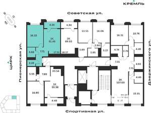 1-к квартира, вторичка, 51м2, 2/10 этаж