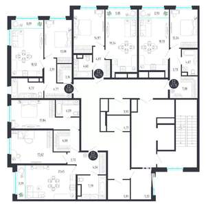 1-к квартира, строящийся дом, 47м2, 2/8 этаж