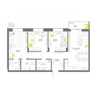 3-к квартира, вторичка, 90м2, 12/25 этаж