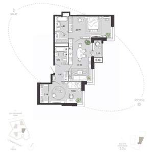 2-к квартира, вторичка, 85м2, 18/21 этаж