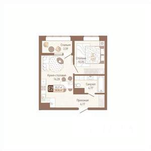 1-к квартира, строящийся дом, 37м2, 5/14 этаж