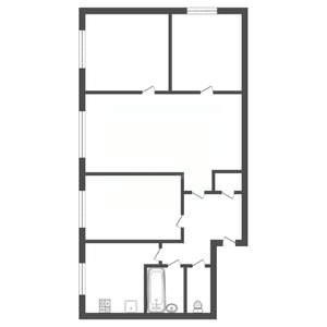 4-к квартира, вторичка, 58м2, 1/5 этаж