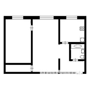 2-к квартира, вторичка, 45м2, 1/5 этаж