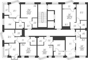 1-к квартира, вторичка, 45м2, 6/24 этаж