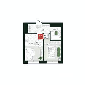 1-к квартира, вторичка, 32м2, 19/19 этаж