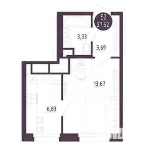 Студия квартира, строящийся дом, 28м2, 10/10 этаж