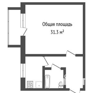 1-к квартира, вторичка, 32м2, 3/5 этаж