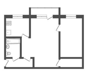 2-к квартира, вторичка, 43м2, 4/5 этаж