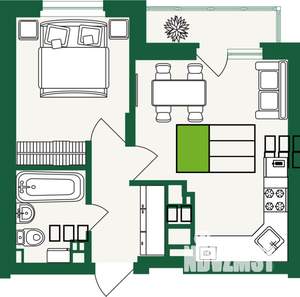 1-к квартира, строящийся дом, 37м2, 9/9 этаж