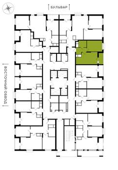 1-к квартира, вторичка, 40м2, 20/25 этаж