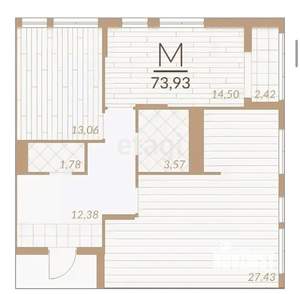 3-к квартира, вторичка, 74м2, 16/16 этаж