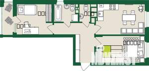 3-к квартира, строящийся дом, 58м2, 6/9 этаж