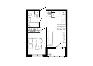 1-к квартира, строящийся дом, 38м2, 25/25 этаж