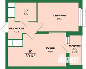 1-к квартира, вторичка, 40м2, 20/25 этаж