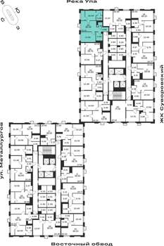 2-к квартира, строящийся дом, 61м2, 7/25 этаж