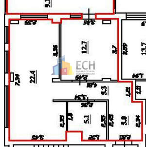1-к квартира, вторичка, 60м2, 6/8 этаж