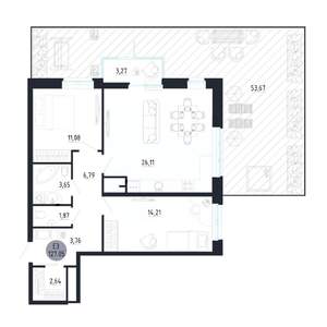 2-к квартира, вторичка, 127м2, 1/25 этаж