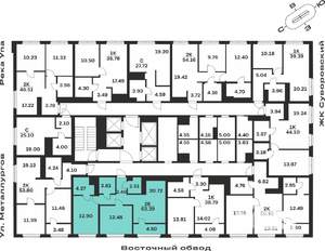 2-к квартира, вторичка, 63м2, 25/25 этаж