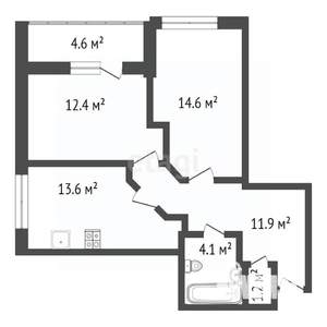 2-к квартира, вторичка, 60м2, 7/22 этаж