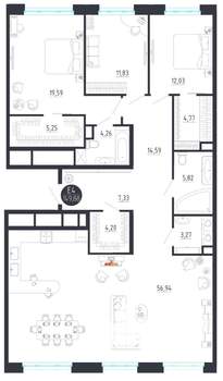 3-к квартира, строящийся дом, 150м2, 8/8 этаж