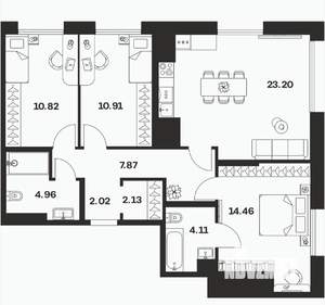 3-к квартира, вторичка, 80м2, 2/10 этаж