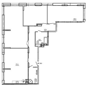 3-к квартира, вторичка, 162м2, 1/14 этаж