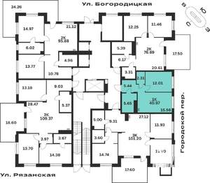 1-к квартира, вторичка, 41м2, 1/4 этаж