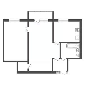 2-к квартира, вторичка, 40м2, 4/4 этаж