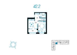 1-к квартира, вторичка, 42м2, 17/24 этаж