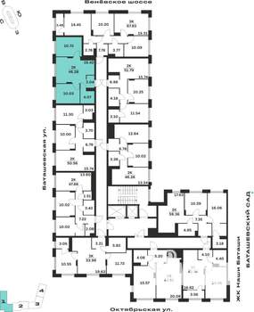 2-к квартира, вторичка, 46м2, 3/15 этаж