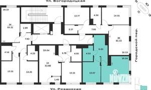 1-к квартира, вторичка, 46м2, 1/4 этаж