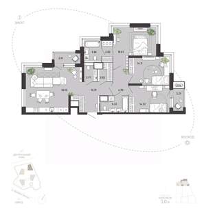 3-к квартира, вторичка, 119м2, 4/21 этаж