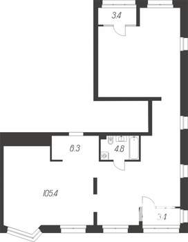 3-к квартира, строящийся дом, 123м2, 18/24 этаж