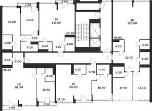 1-к квартира, вторичка, 69м2, 4/9 этаж