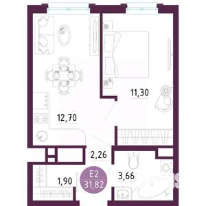 1-к квартира, вторичка, 32м2, 4/10 этаж