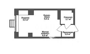 Студия квартира, вторичка, 25м2, 3/13 этаж