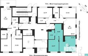 1-к квартира, вторичка, 46м2, 1/4 этаж