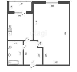 1-к квартира, вторичка, 40м2, 8/13 этаж