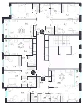 2-к квартира, строящийся дом, 70м2, 8/8 этаж