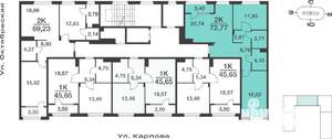 2-к квартира, вторичка, 73м2, 9/9 этаж
