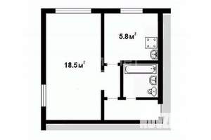 1-к квартира, вторичка, 30м2, 3/5 этаж