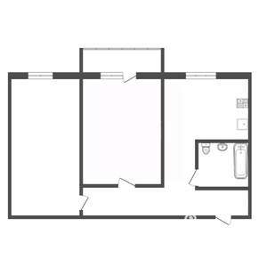 2-к квартира, вторичка, 43м2, 4/5 этаж