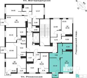 1-к квартира, вторичка, 45м2, 3/4 этаж