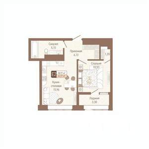 1-к квартира, вторичка, 41м2, 10/14 этаж