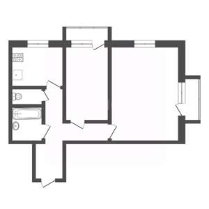 2-к квартира, вторичка, 52м2, 4/4 этаж