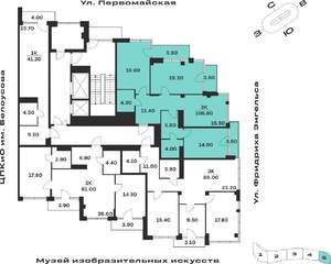 3-к квартира, вторичка, 107м2, 6/9 этаж