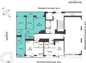 3-к квартира, вторичка, 108м2, 10/10 этаж